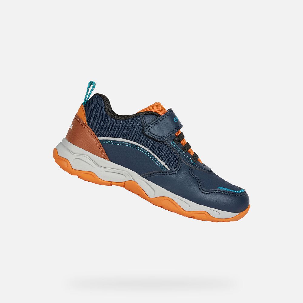 Geox Sneakers Navy/Orange Calco - Geox Boys Shoes - GJZOCN946